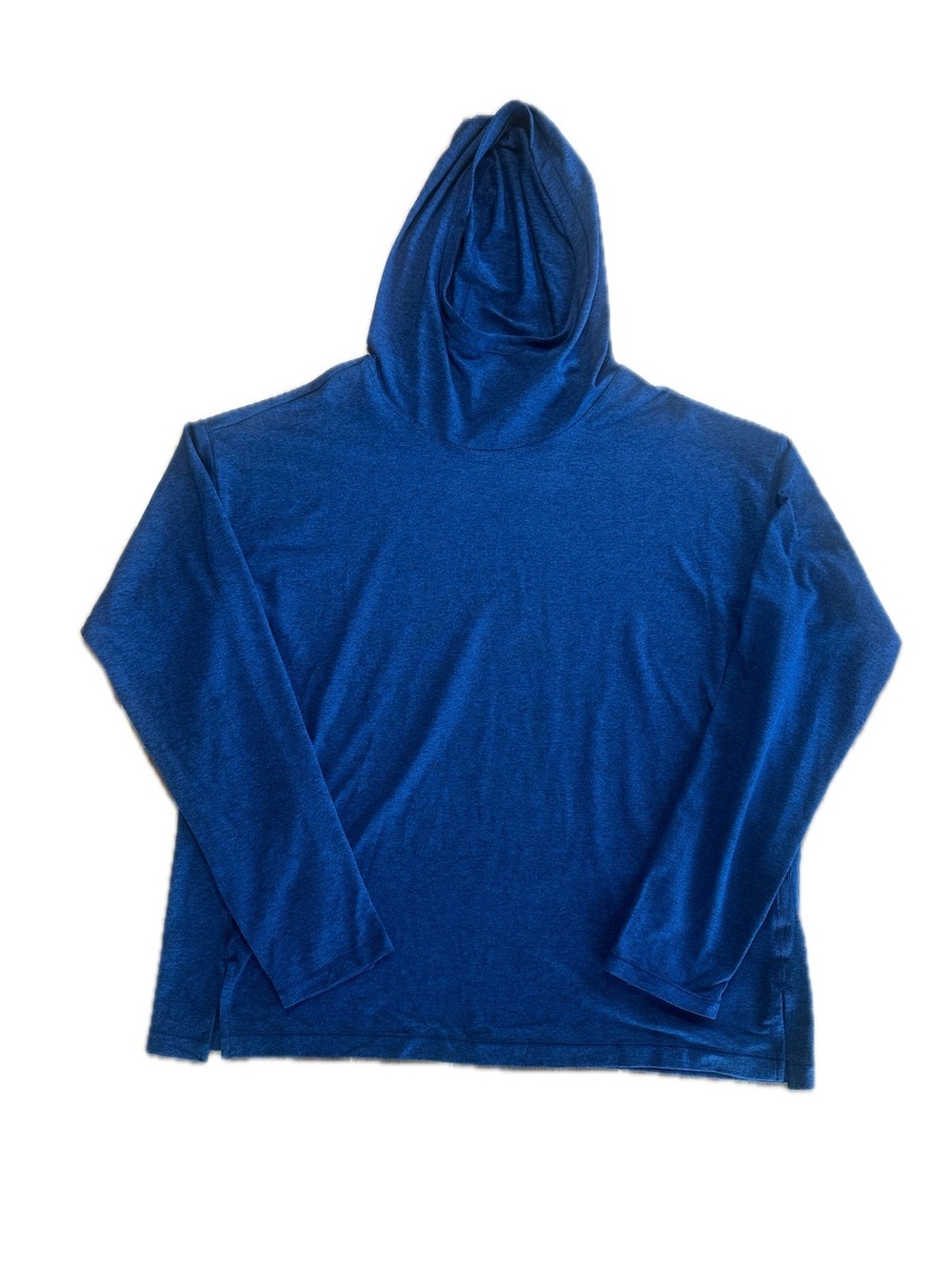 Athleta Uptempo II Hoodie Sweatshirt Women Large Blue Heather 882375 Thumbholes